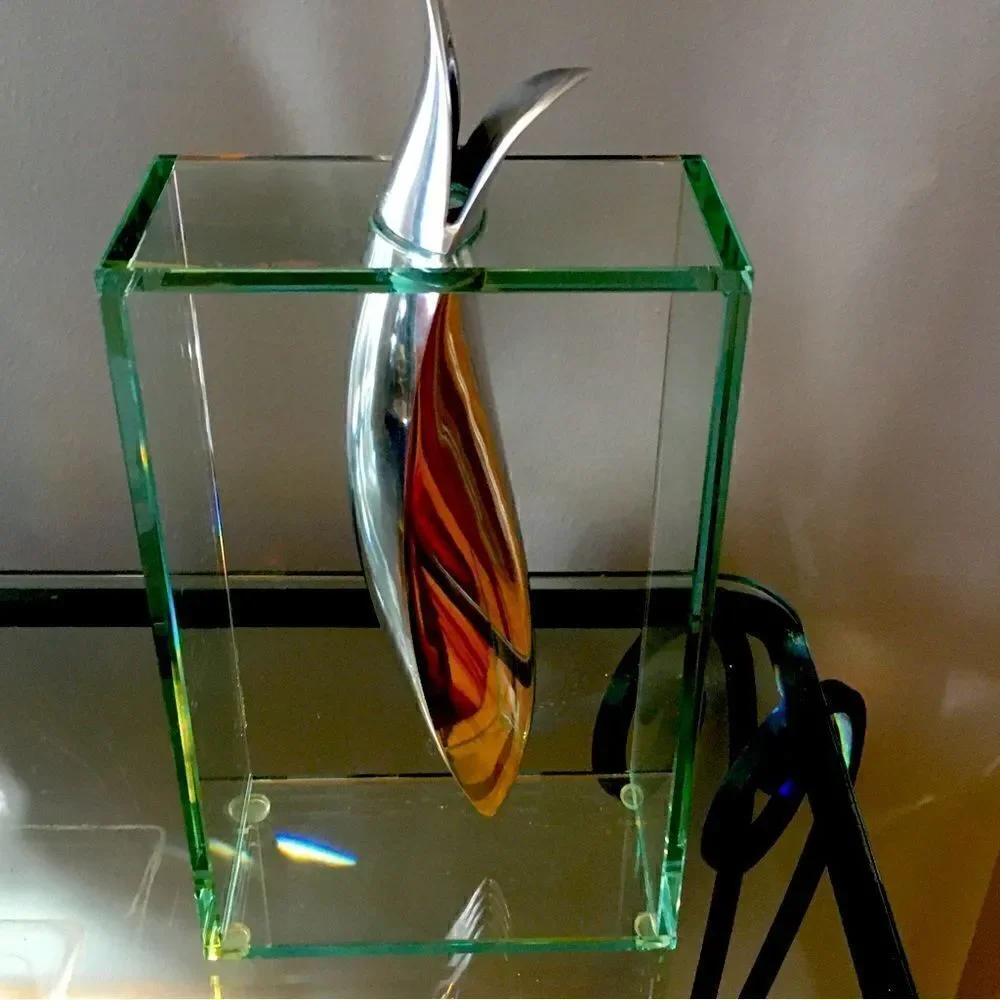 Silver and Glass Bud Vase unique design
